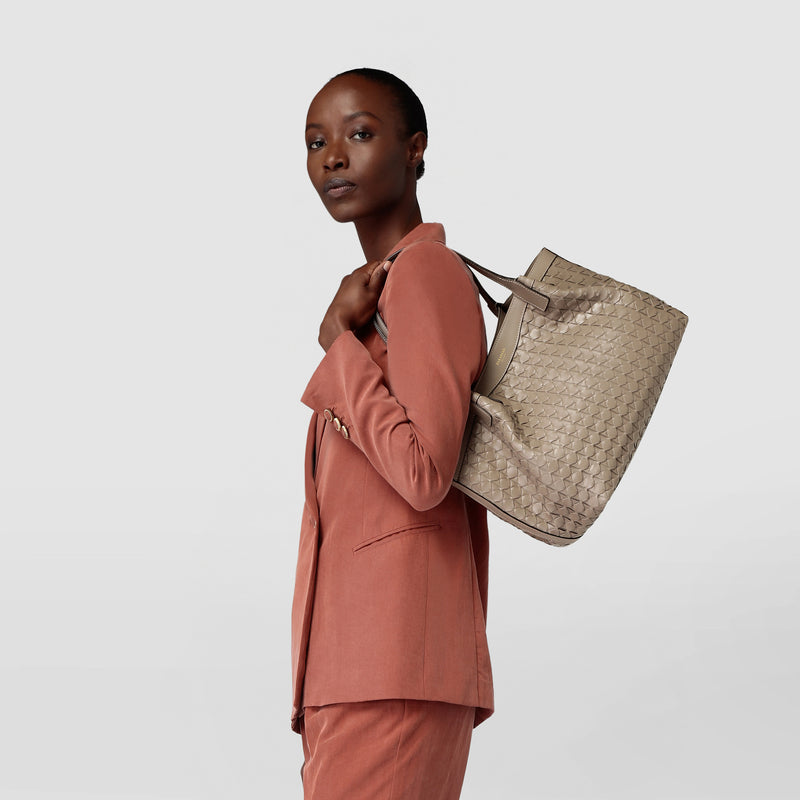 Small secret tote bag in mosaico - sahara
