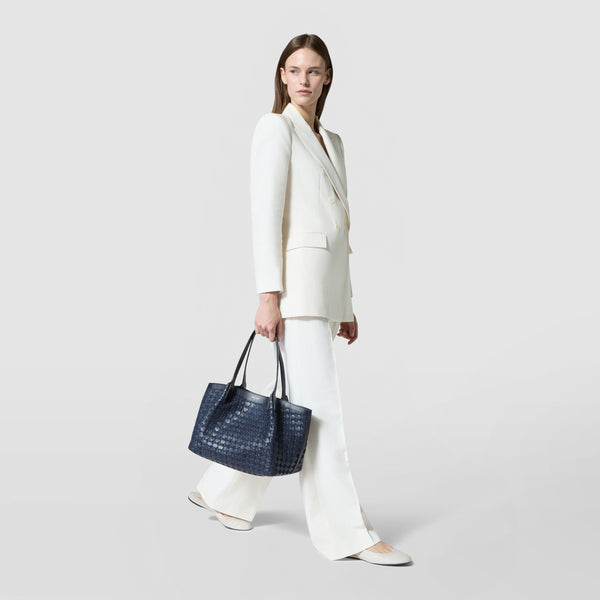 Small secret tote bag in mosaico - midnight blue