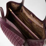 Small secret tote bag in mosaico - dark plum