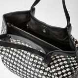 Small secret tote bag in mosaico - black/off-white