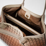 Small secret tote bag in mosaico - shaded brown