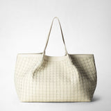 Secret tote bag in mosaico - off-white