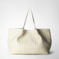 SECRET TOTE BAG IN MOSAICO Off-White