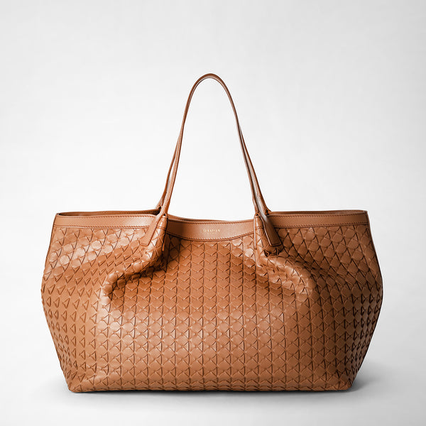 Secret tote bag in mosaico - tan