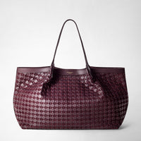 SECRET TOTE BAG IN MOSAICO Dark Plum