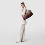 Secret tote bag in mosaico - shaded brown