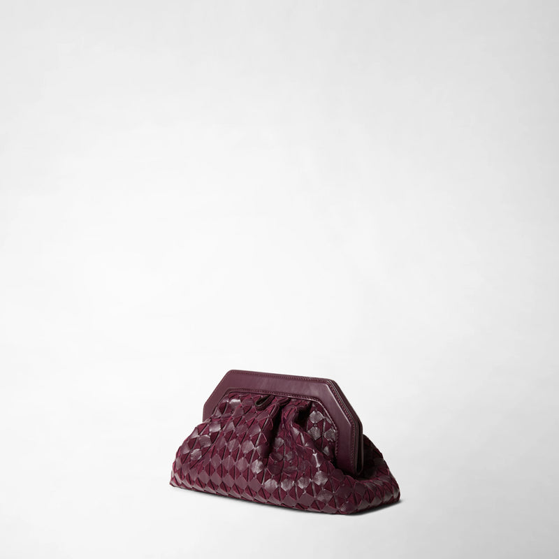 Secret clutch bag in mosaico - dark plum