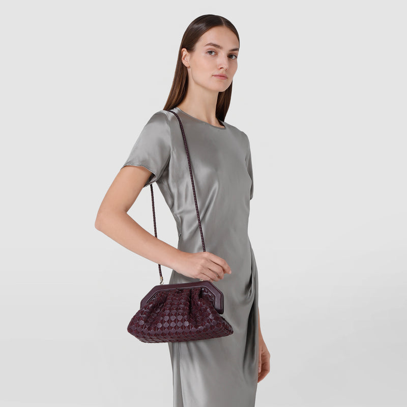 Secret clutch bag in mosaico - dark plum