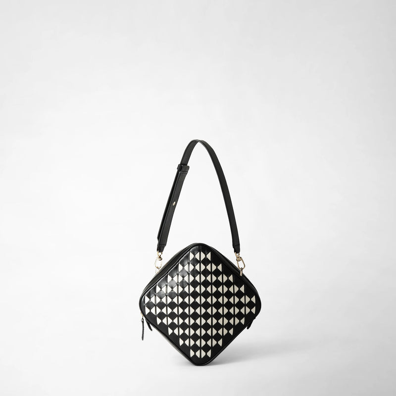 Petra crossbody bag in mosaico - black/off-white