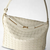 Small anì shoulder bag in mosaico - off-white