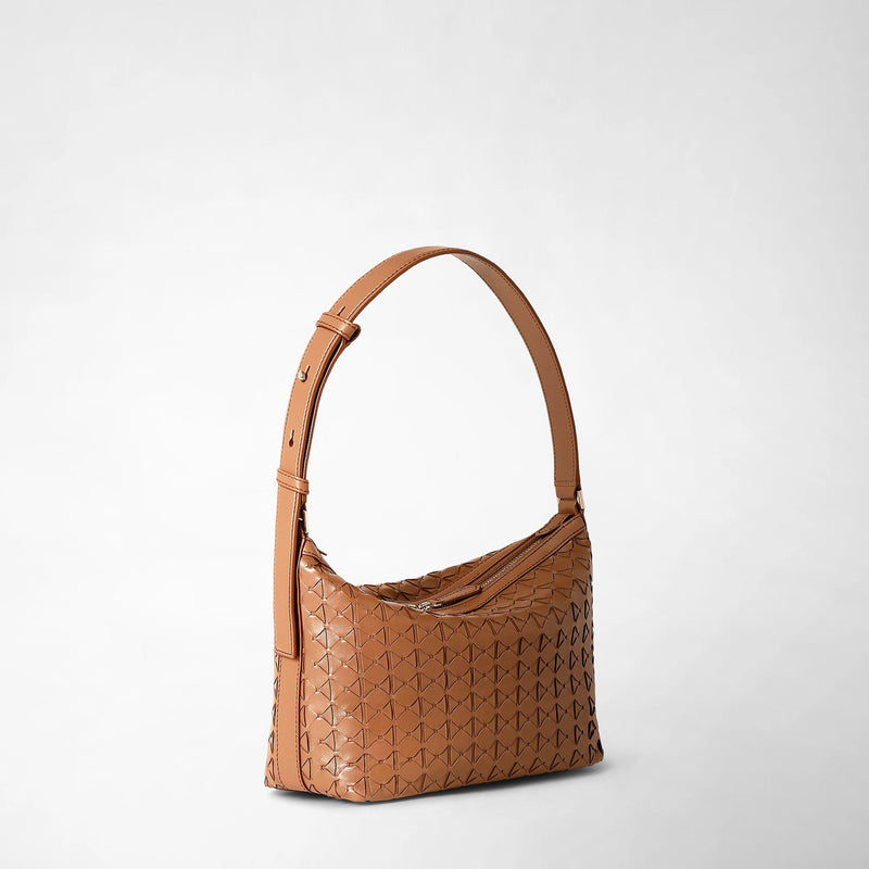 Small anì shoulder bag in mosaico - tan