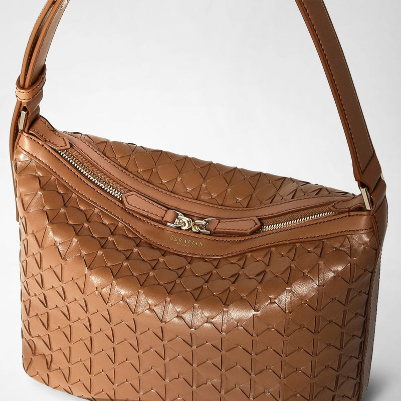 Small ani shoulder bag in mosaico - tan
