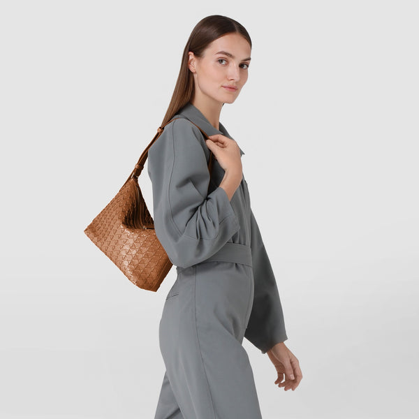 Small ani shoulder bag in mosaico - tan