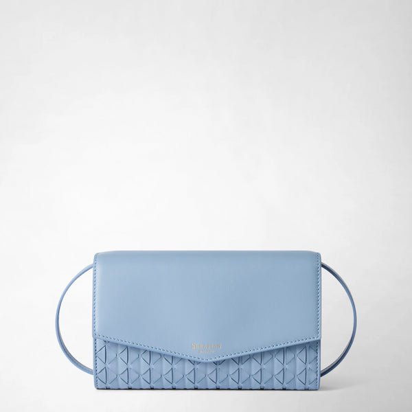 Clutch with shoulder strap in mosaico - cornflower