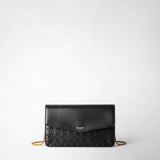 Clutch with chain in mosaico - black