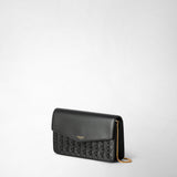 Clutch with chain in mosaico - black