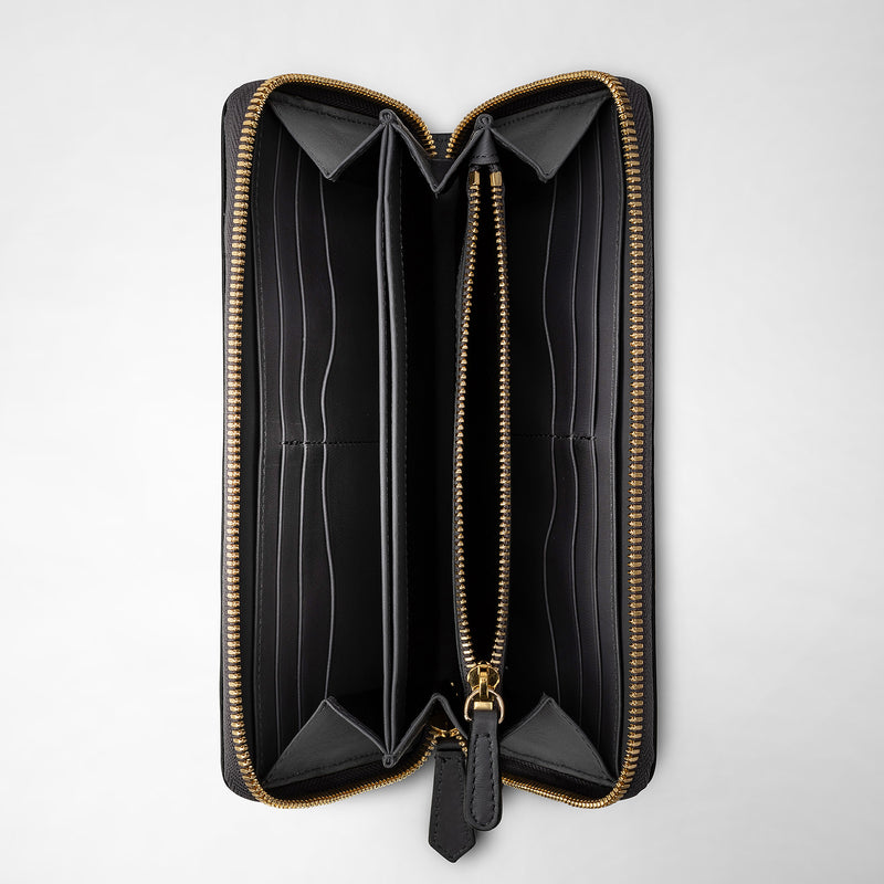 Zip-around wallet in mosaico - shadow