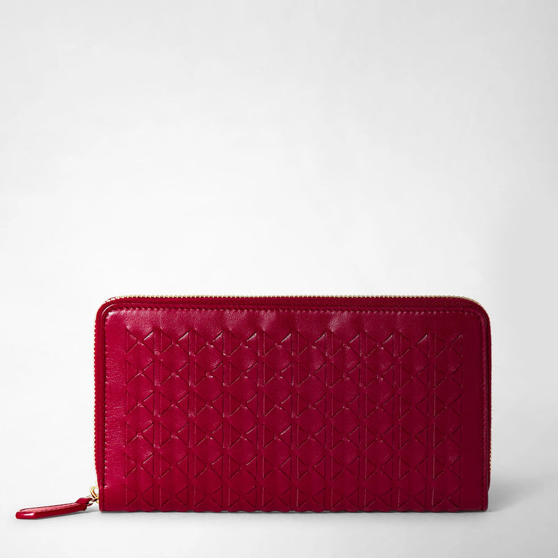 Zip-around wallet in mosaico - lipstick