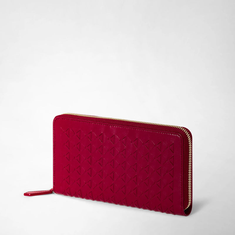 Zip-around wallet in mosaico - lipstick