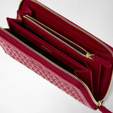 Zip-around wallet in mosaico - lipstick