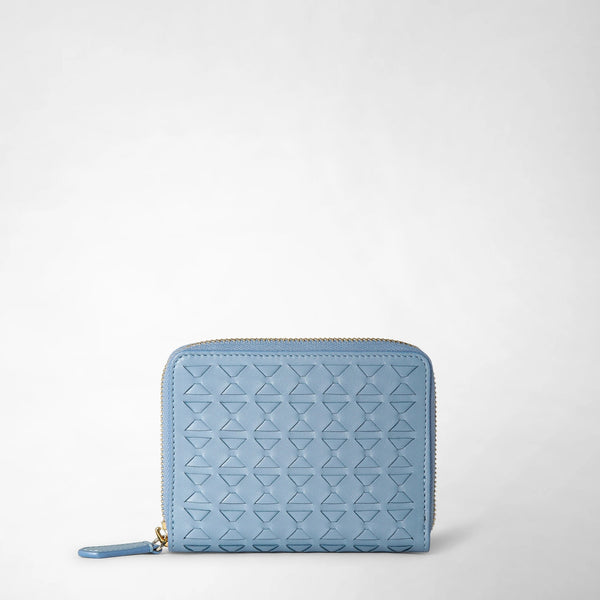 Mini zip wallet in mosaico - cornflower