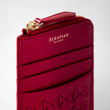 Zip card case in mosaico - lipstick