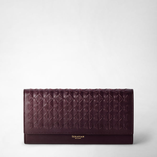 Continental wallet in mosaico - dark plum