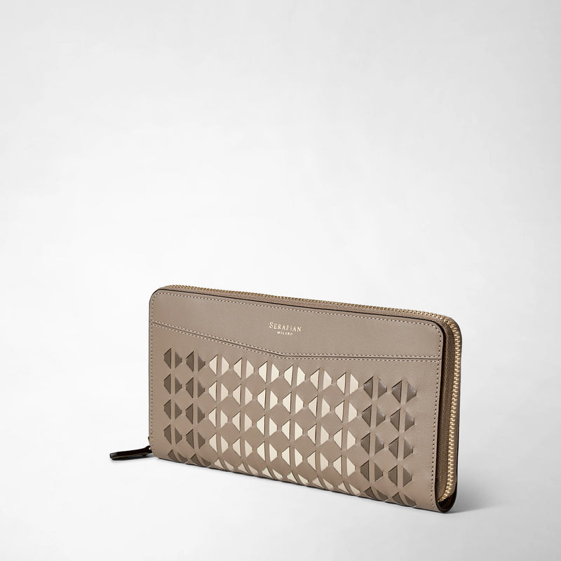 PORTEFEUILLE ZIPPE SUR TROIS COTES EN MOSAICO