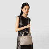 Small luna handbag in rugiada leather - sahara