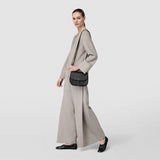 Borsa luna crossbody in pelle rugiada - black