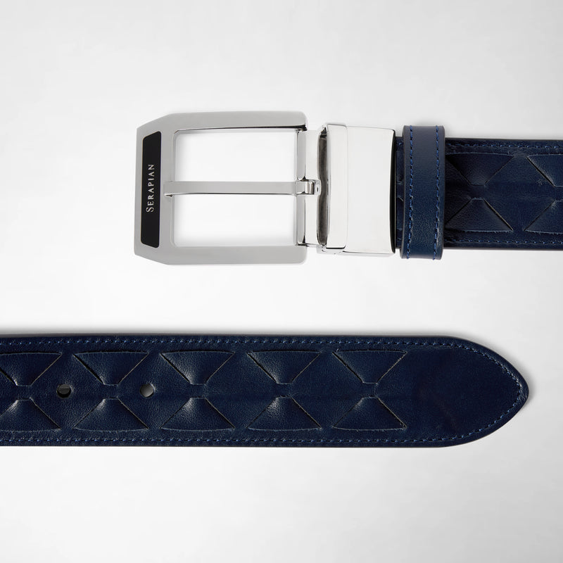 Reversible belt in stepan 72 - black/cuoio