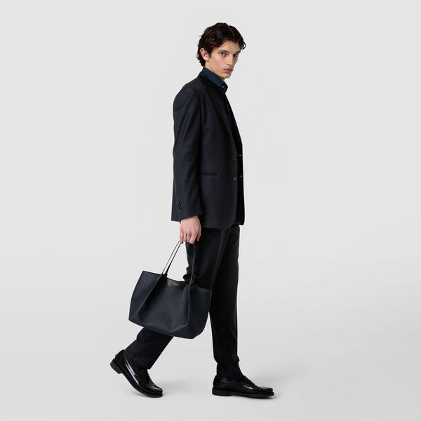 Small secret tote bag in stepan - ocean blue/black