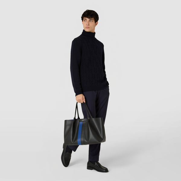 Secret tote bag in stepan - black/winter blue