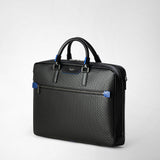 Slim briefcase in stepan - black/winter blue