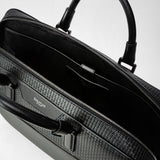 Slim briefcase in stepan - black/winter blue