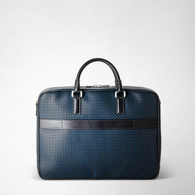 Slim briefcase in stepan - ocean blue/black
