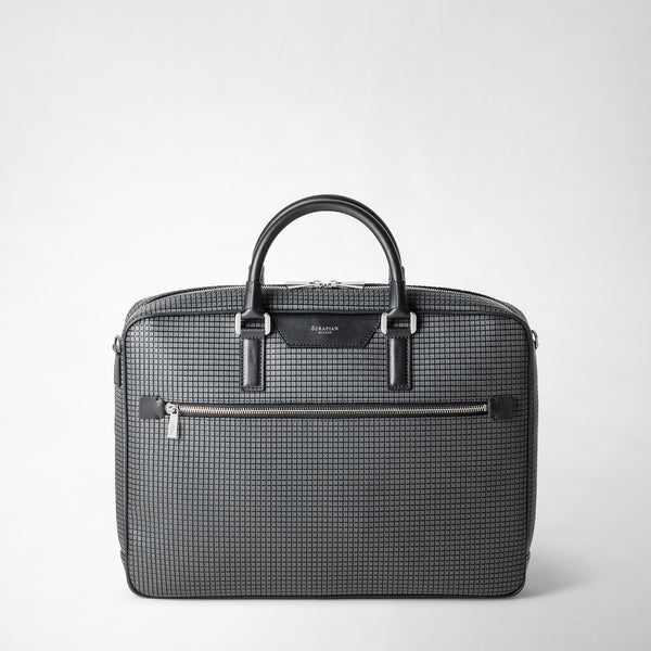 Slim briefcase in stepan - asphalt gray/black