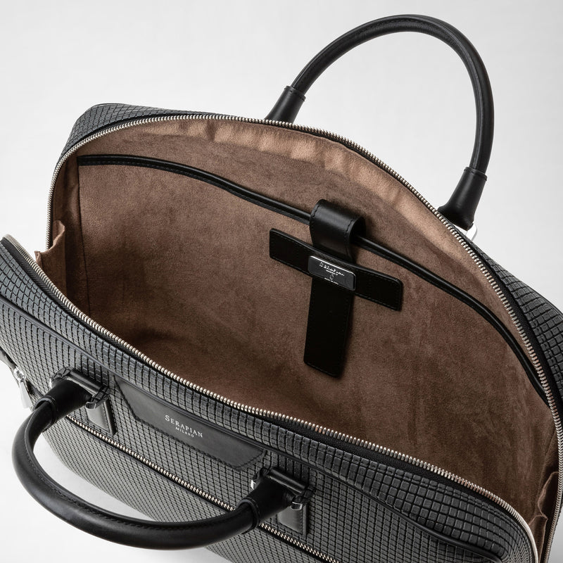 Slim briefcase in stepan - asphalt gray/black