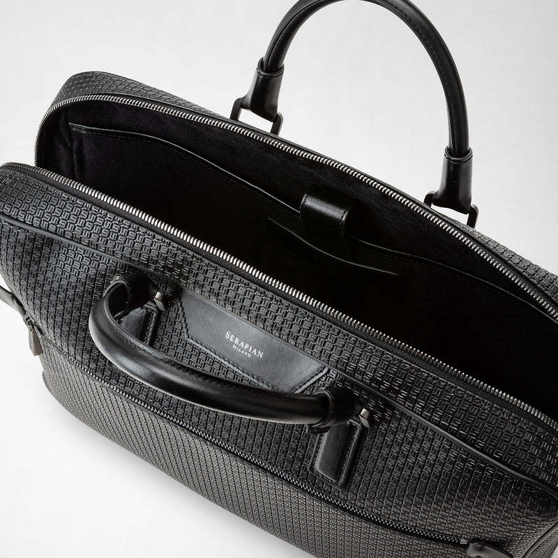 Slim briefcase in stepan - black/eclipse black