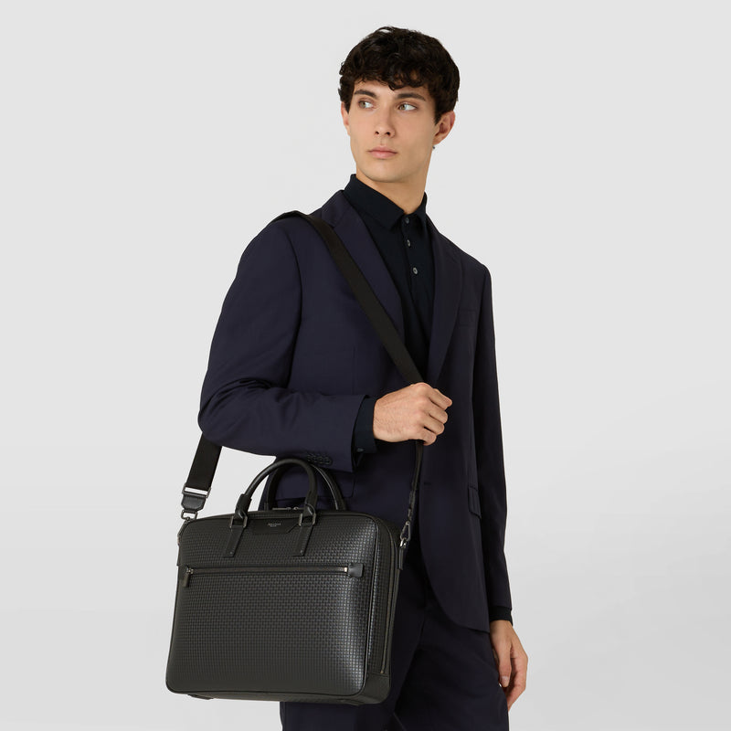 Slim briefcase in stepan - black/eclipse black