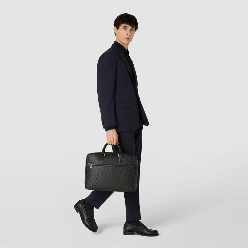Slim briefcase in stepan - black/eclipse black