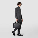 Extra slim briefcase in stepan - asphalt gray/black
