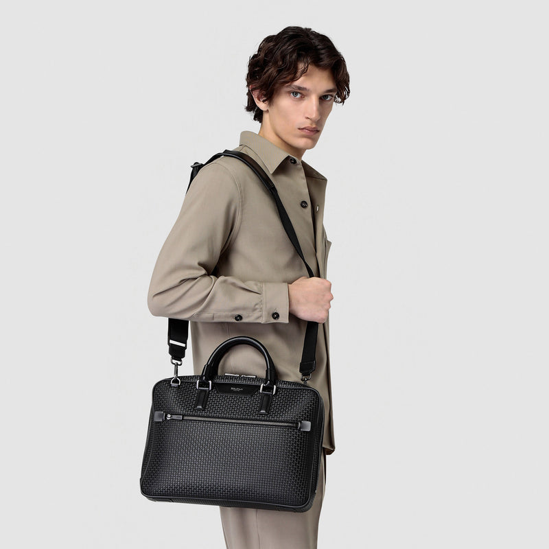 Extra slim briefcase in stepan - black/eclipse black