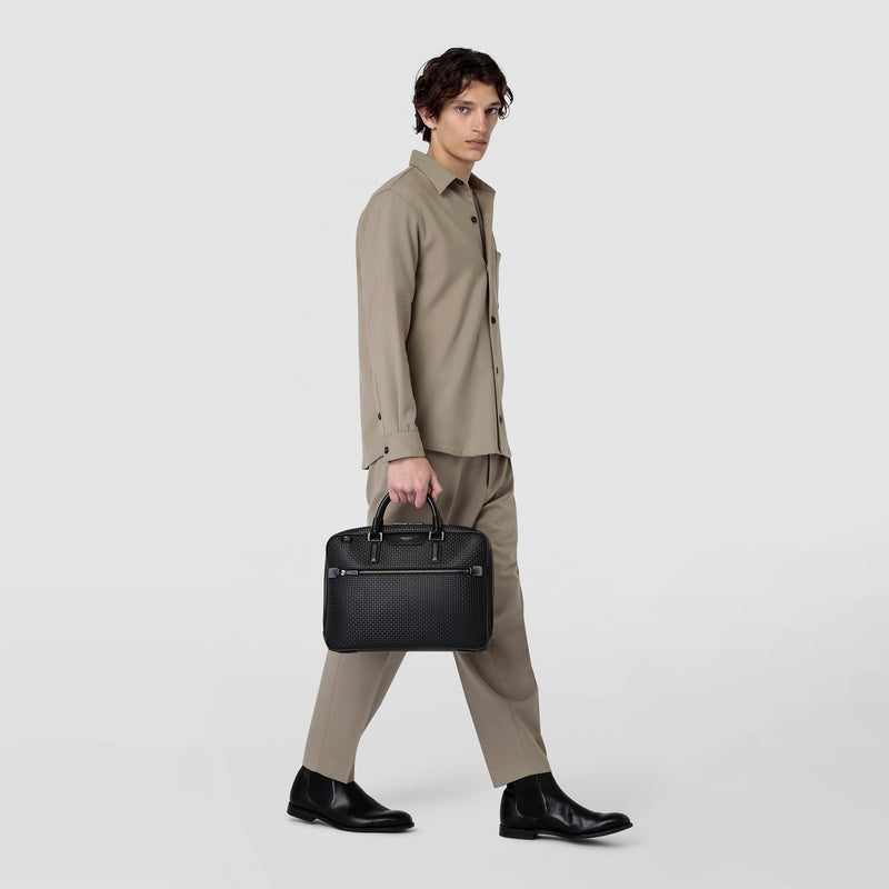 Extra slim briefcase in stepan - black/eclipse black
