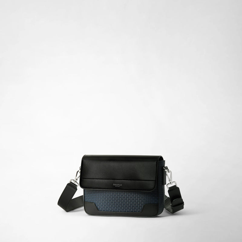 Stepan製flapメッセンジャーバッグ - ocean blue/black