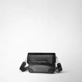 Flap crossbody bag in stepan - asphalt/black