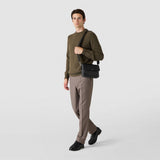 Flap crossbody bag in stepan - asphalt/black