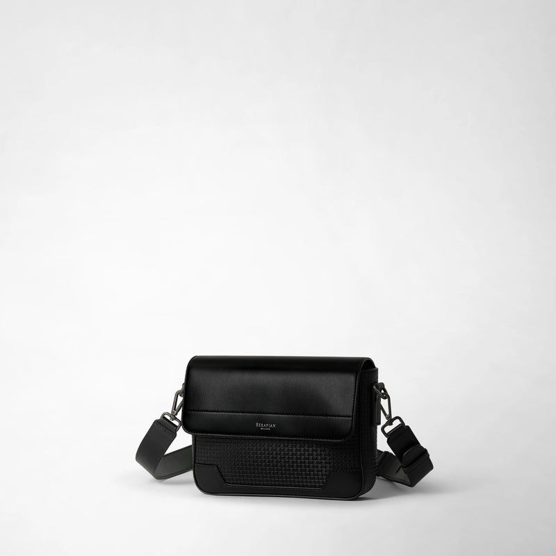 Flap crossbody bag in stepan - black/black eclipse