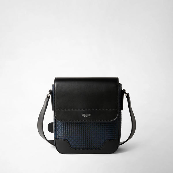 Small flap messenger in stepan - ocean blue/black
