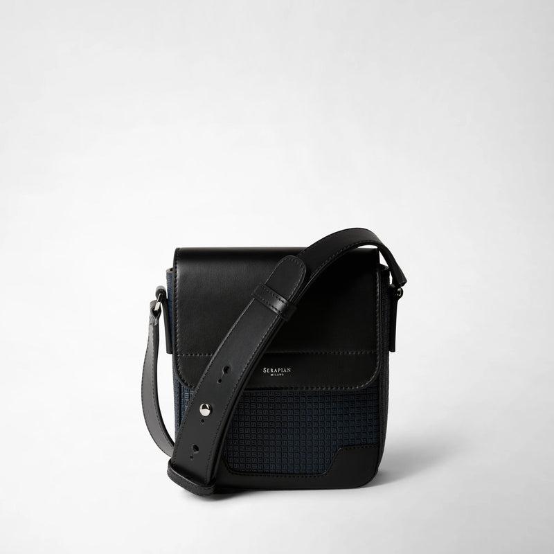 Small flap messenger in stepan - ocean blue/black